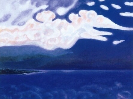 the night-cloud-train rushes over the sea